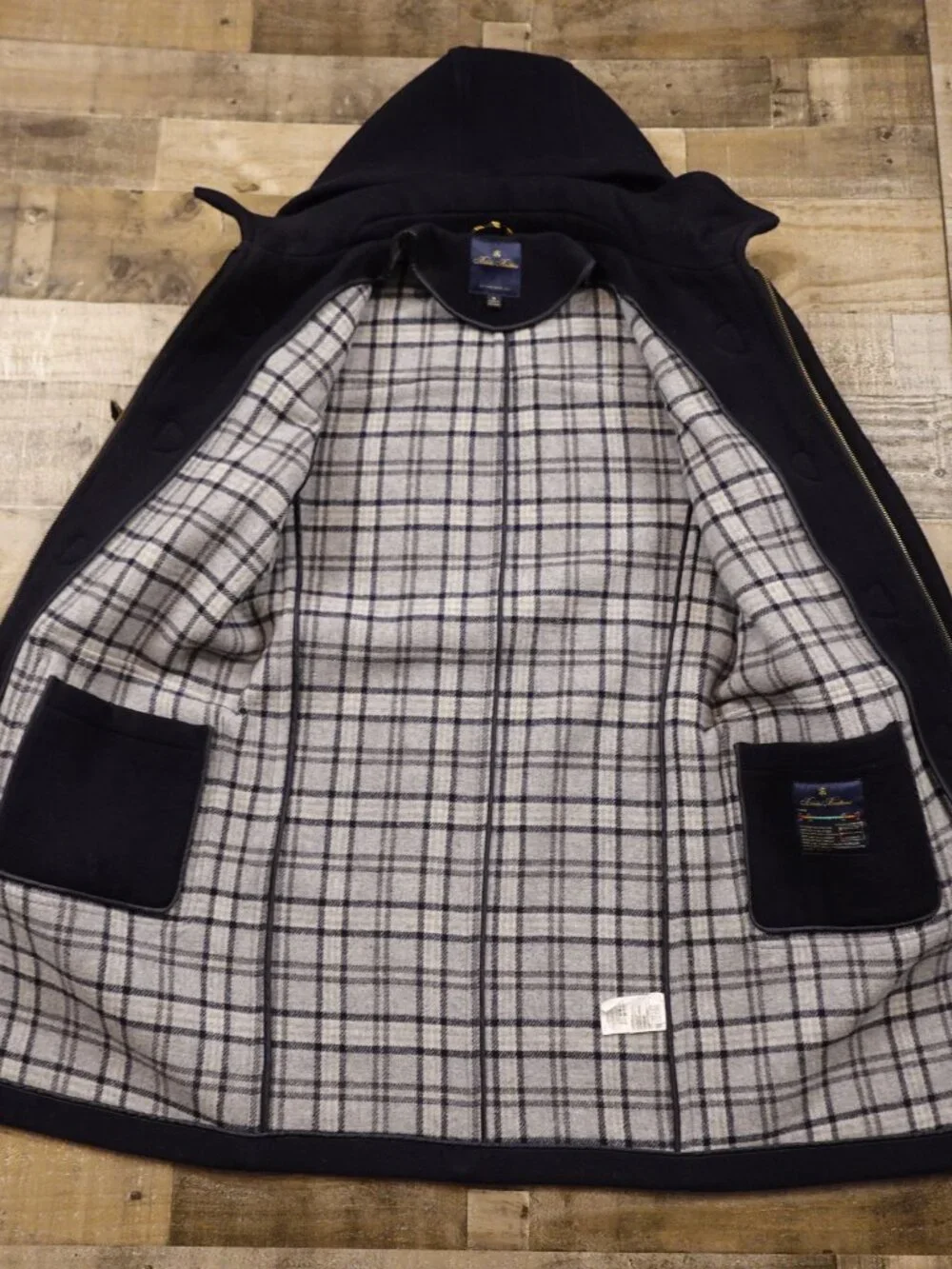 Brooks Brothers Duffle Coat Men’s Medium Navy 100% Wool Hooded Toggle